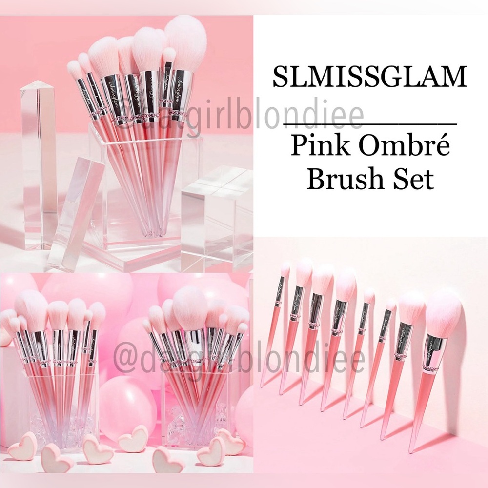 SLMISSGLAM: Pink Ombré Brush Set